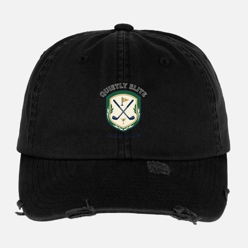 Blason du Quiet Elite Golf Club Casquette vintage effet usé Flexfit