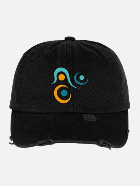Yoga design_10 - Casquette vintage effet usé Flexfit - noir - Devant