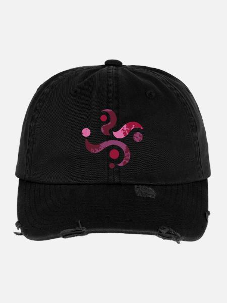 Yoga design_28 - Casquette vintage effet usé Flexfit - noir - Devant