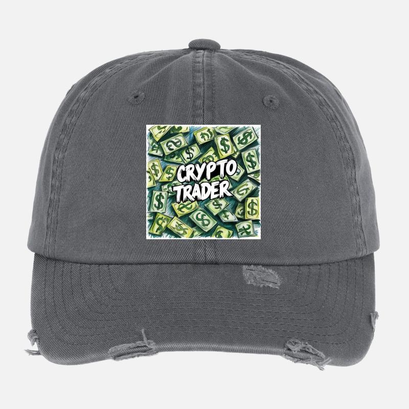 Crypto Trader Geldregen Flexfit Vintage Destroyed Cap