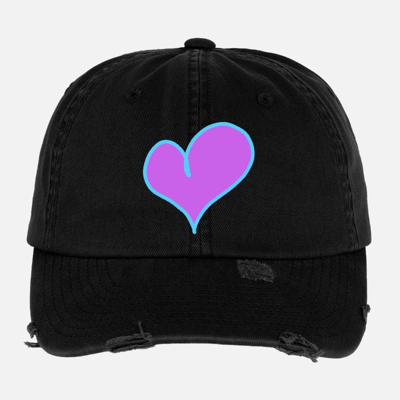 Herz Valentin Liebe Freundin Freund Flexfit Vintage Destroyed Cap