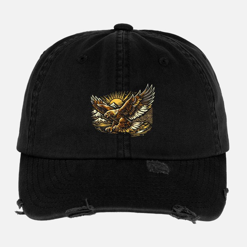 Majestic Golden Eagle Kazakh Flexfit Vintage Destroyed Cap