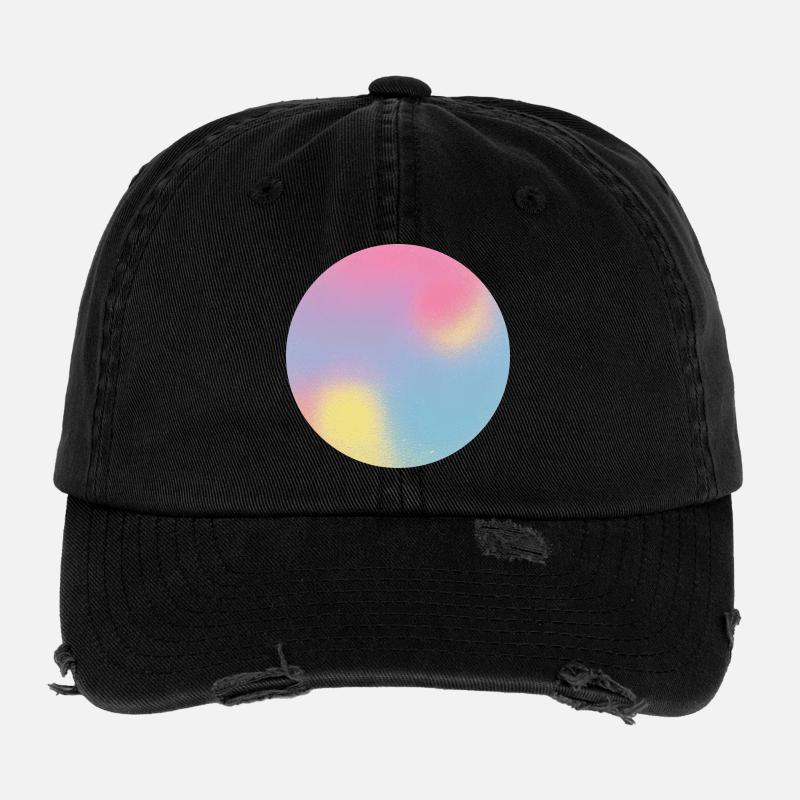 Aura-Check-Pastellgradientensphäre Flexfit Vintage Destroyed Cap