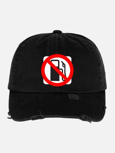 STOP Tank Prices Gasoline Diesel Gas Station - Flexfit Vintage Destroyed Cap - black - Front