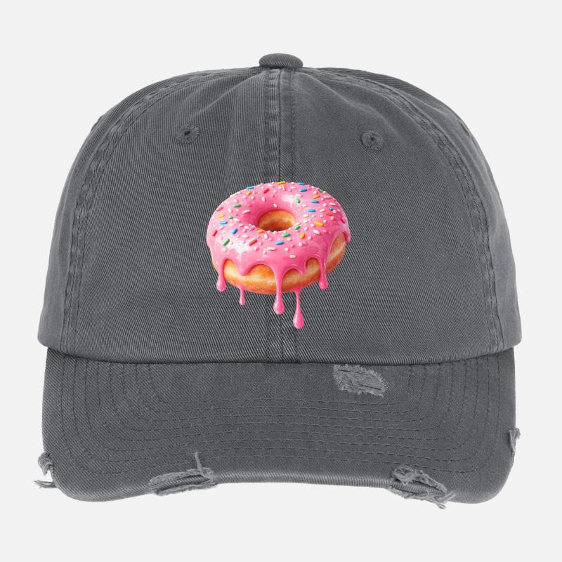 Dripping Donut Delight – Sweet Flexfit Vintage Destroyed Cap