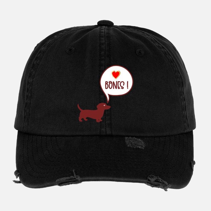 Kau-Knochen-Dackel Flexfit Vintage Destroyed Cap