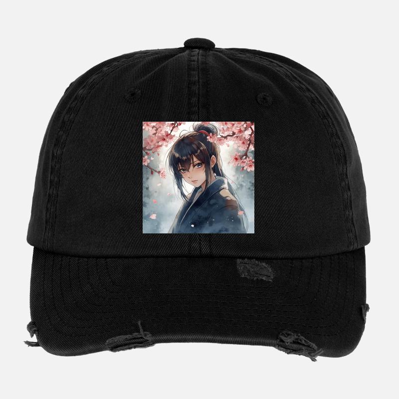 Hanfu unter Kirschblüten Flexfit Vintage Destroyed Cap