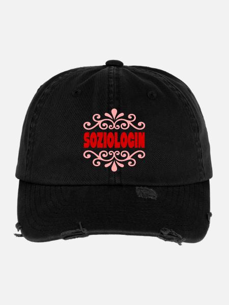 SOZIOLOGIE SOZIOLOGIN - Flexfit Vintage Destroyed Cap - Schwarz - Vorne