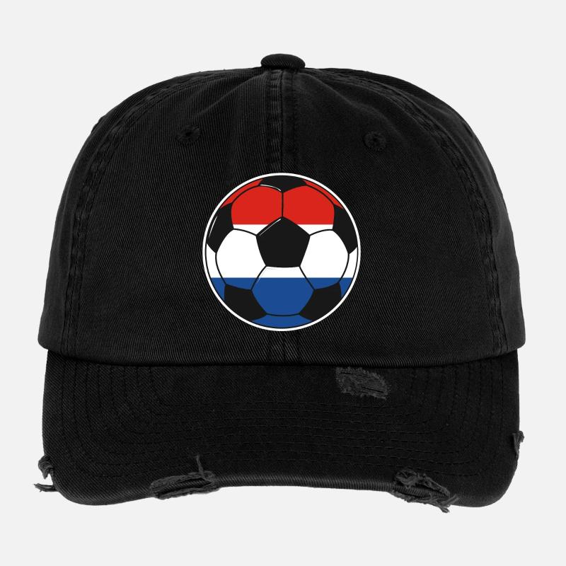 Fußballmannschaft Niederlande - Flexfit Vintage Destroyed Cap - Schwarz
