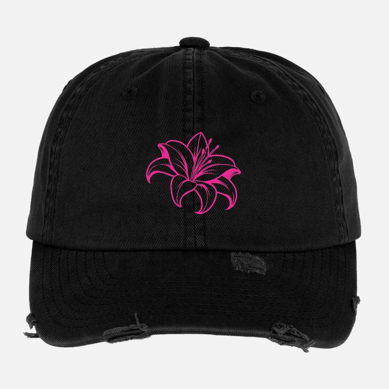 Fleur de lys Casquette vintage effet usé Flexfit