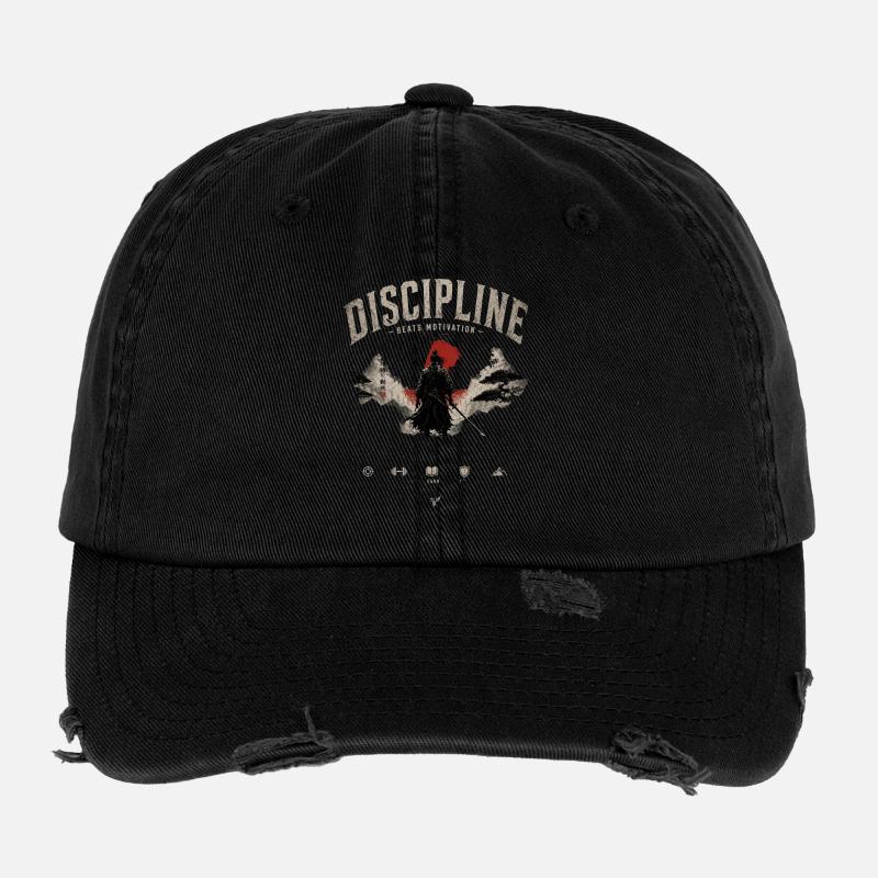 Discipline : Motivations des samouraïs Casquette vintage effet usé Flexfit