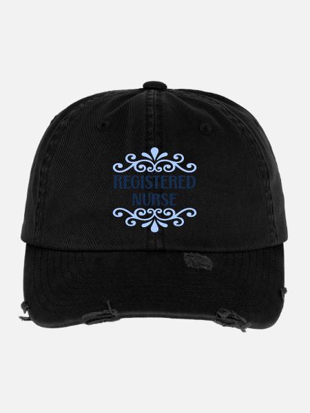 Registered Nurse - Flexfit Vintage Destroyed Cap - black - Front