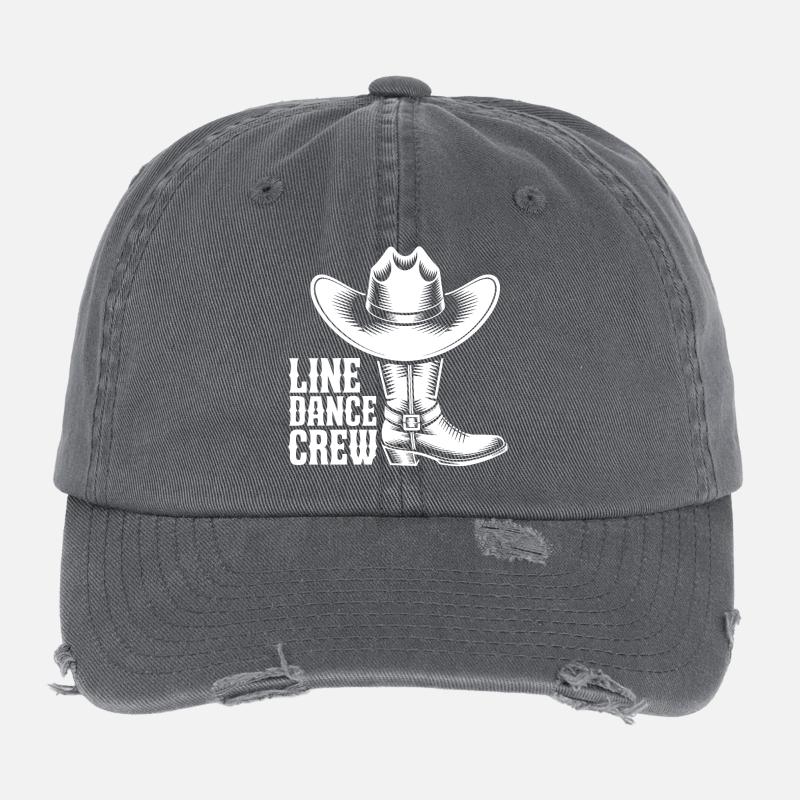 Troupe de danse en ligne avec un flair occidental Casquette vintage effet usé Flexfit