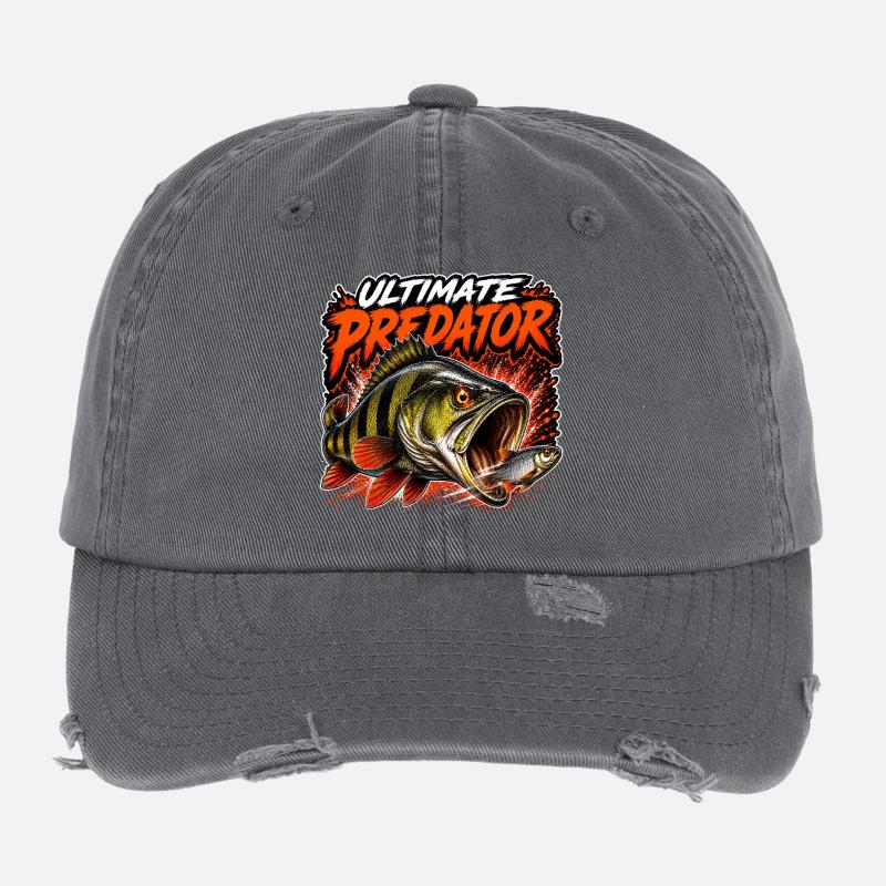 Pêche ultime à la perche prédatrice Casquette vintage effet usé Flexfit