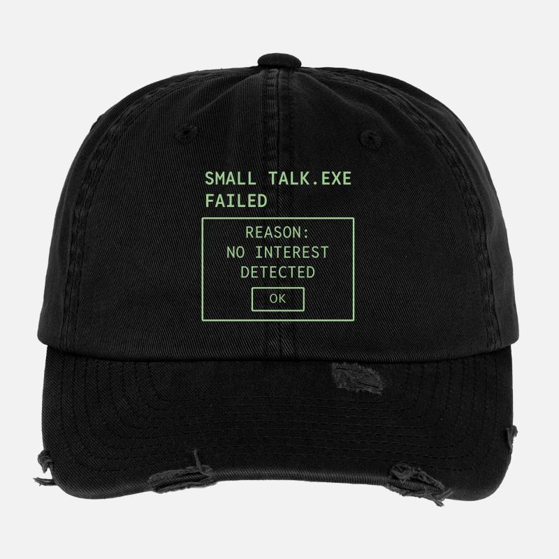 SMALL TALK.EXE FAILED - Flexfit Vintage Destroyed Cap - black