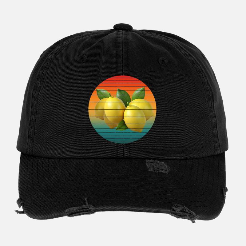 Fruit du citron - Casquette vintage effet usé Flexfit - noir