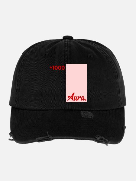 Bewertung Aura Punkte - Flexfit Vintage Destroyed Cap - Schwarz - Vorne