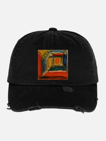 Colored Interior Fragment - Flexfit Vintage Destroyed Cap - black - Front