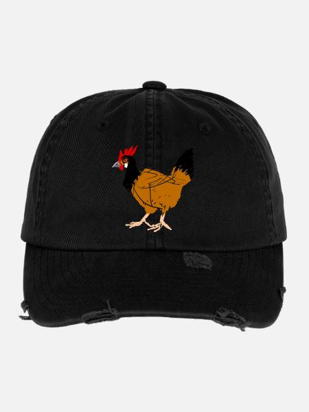 hen - Flexfit Vintage Destroyed Cap - black - Front