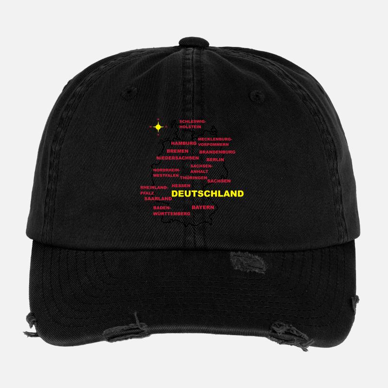 deutschland land karte Flexfit Vintage Destroyed Cap