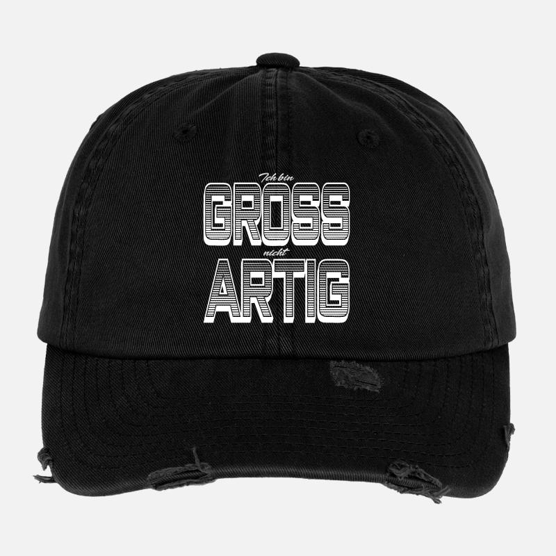 GROSS nicht ARTIG - Flexfit Vintage Destroyed Cap - Schwarz