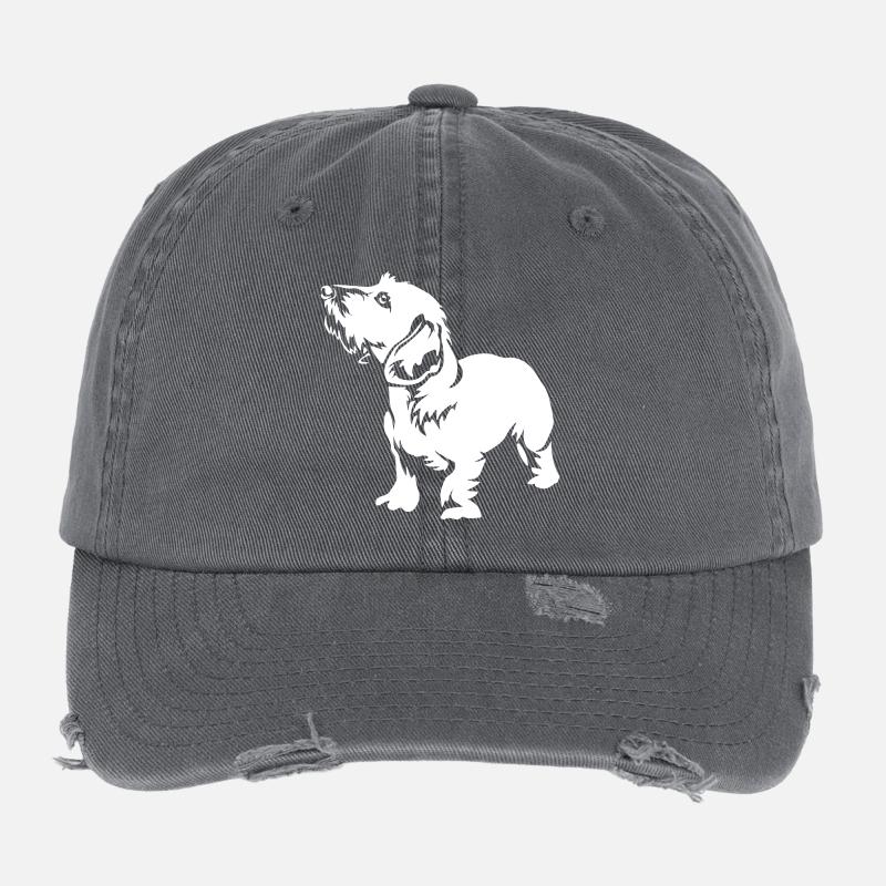 Dachshund "Black Edition" Flexfit Vintage Destroyed Cap