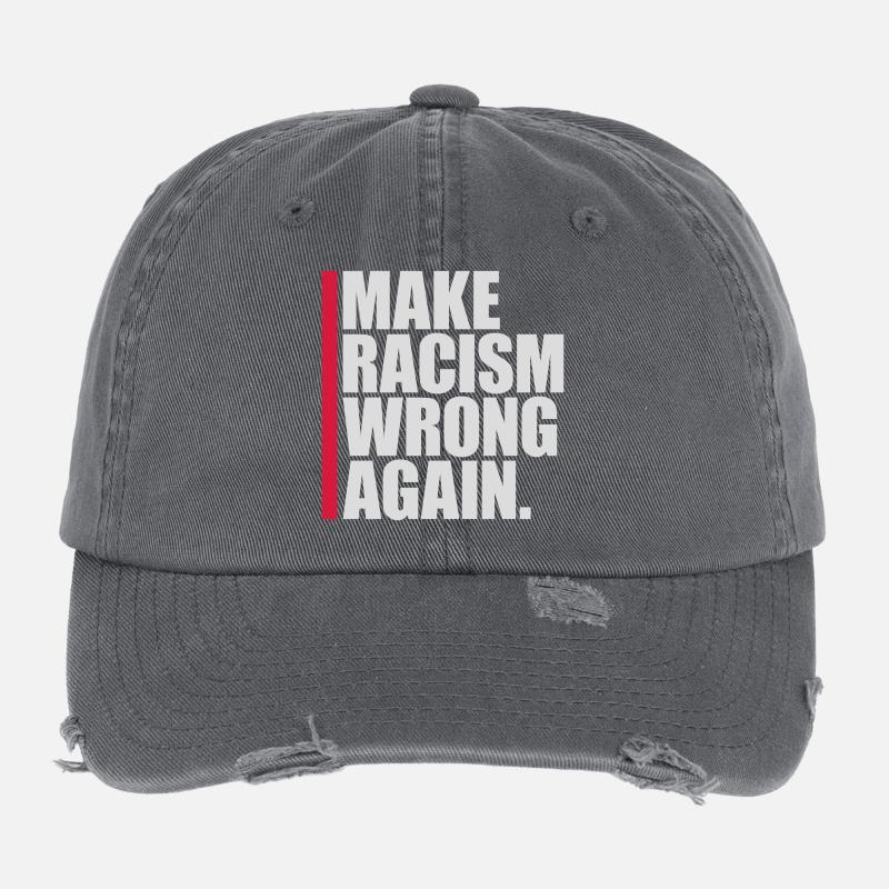 make racism wrong again Flexfit Vintage Destroyed Cap