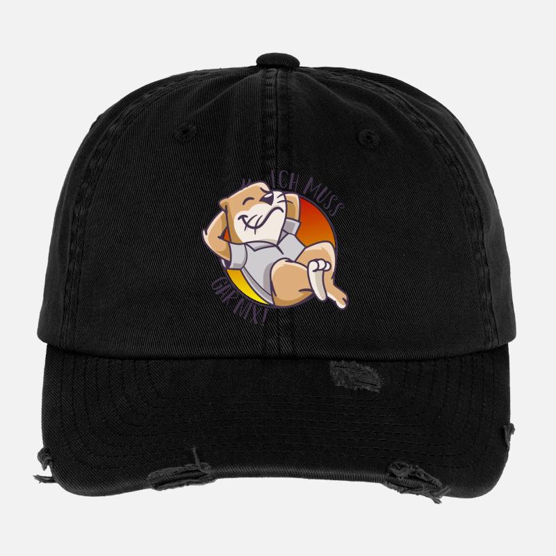 Fauler Hund Chill - Ich muss gar nix Flexfit Vintage Destroyed Cap