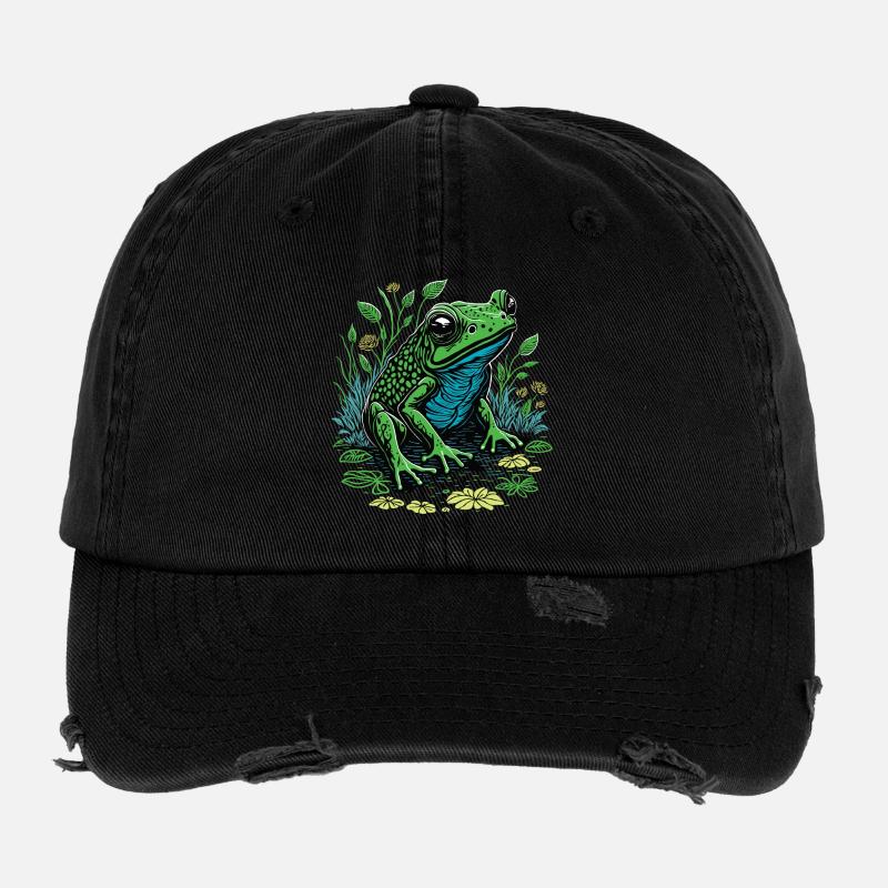 Grenouille Verte Casquette vintage effet usé Flexfit