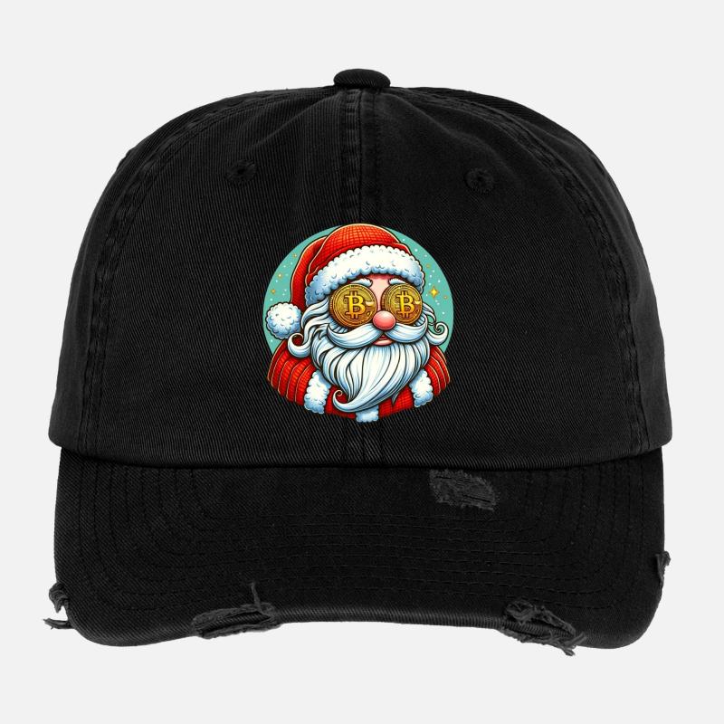 Père Noël crypto Casquette vintage effet usé Flexfit