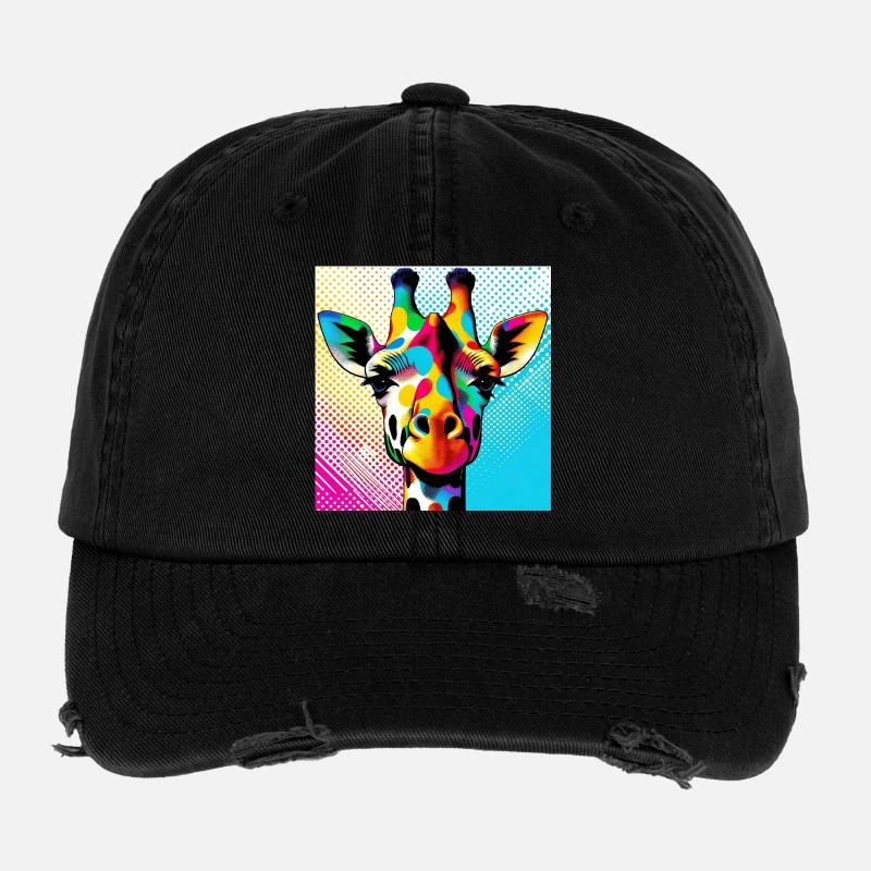 Girafe Pop Art Casquette vintage effet usé Flexfit