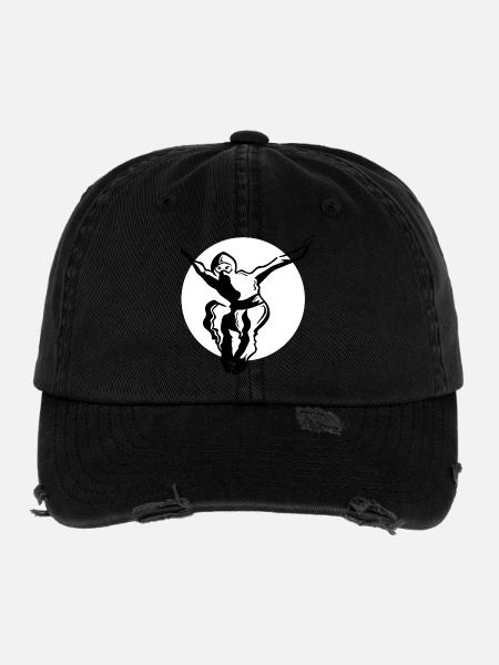 Ninja - blancnoir - Casquette vintage effet usé Flexfit - noir