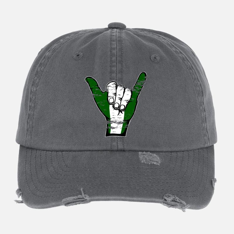 Drapeau du Nigeria Symbole de surf utilisé Casquette vintage effet usé Flexfit