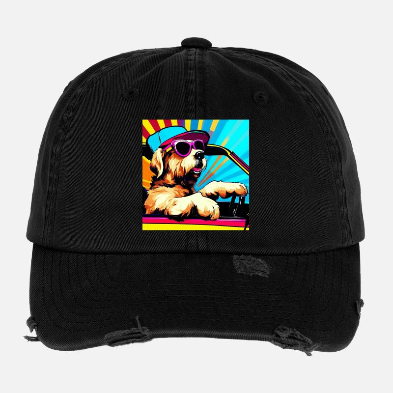Chien Casquette vintage effet usé Flexfit
