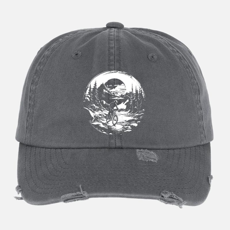 Graphique de vététiste Casquette vintage effet usé Flexfit