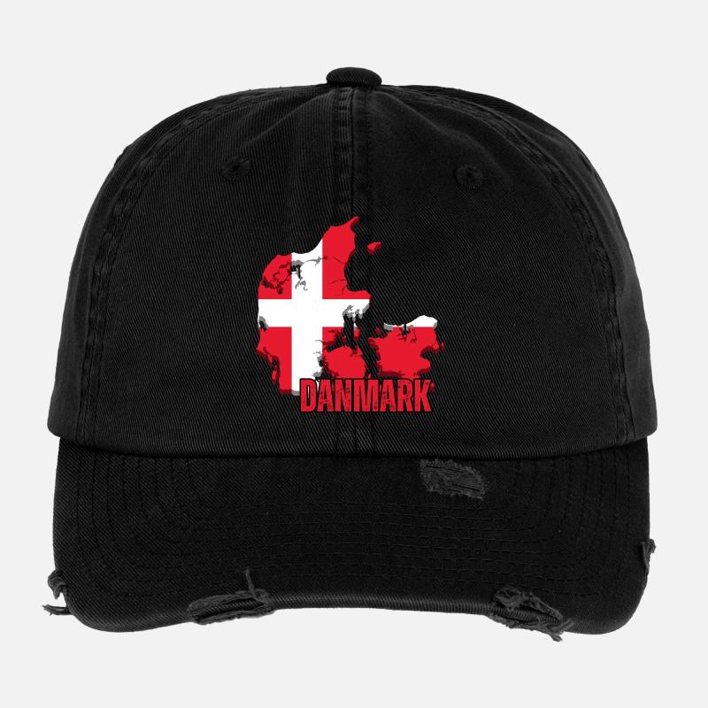 Fierté danoise, drapeau du Danemark Casquette vintage effet usé Flexfit