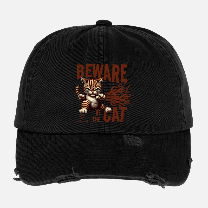 Beware of the cat Flexfit Vintage Destroyed Cap