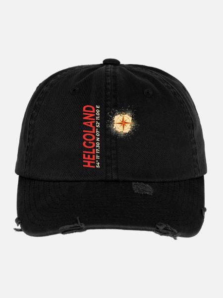 Helgoland - Flexfit Vintage Destroyed Cap - Schwarz - Vorne