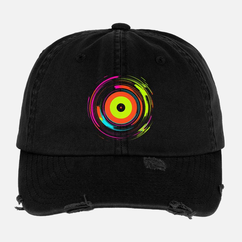 Schallplatte Retrowave Flexfit Vintage Destroyed Cap