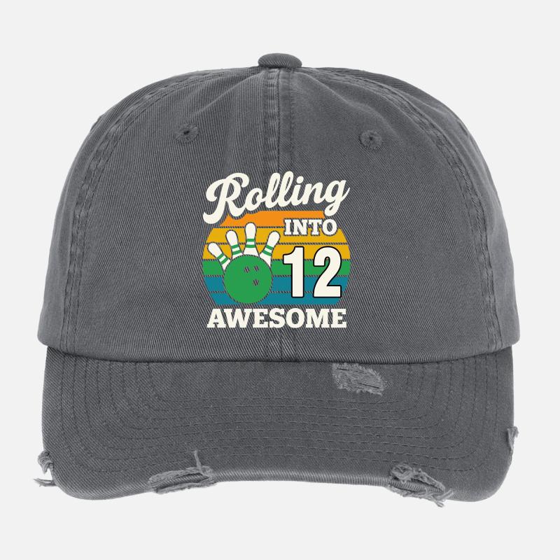 Auf dem Weg in die 12er Bowling-Feier Flexfit Vintage Destroyed Cap