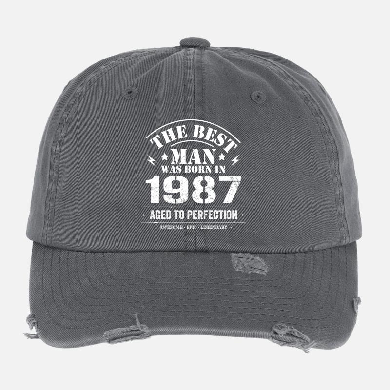 Né(e) en 1987 Date de naissance 1987 - 38 ans Rétro Casquette vintage effet usé Flexfit