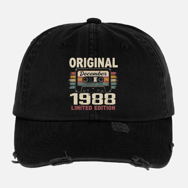 Cadeau D'anniversaire Décembre 1988 Casquette vintage effet usé Flexfit