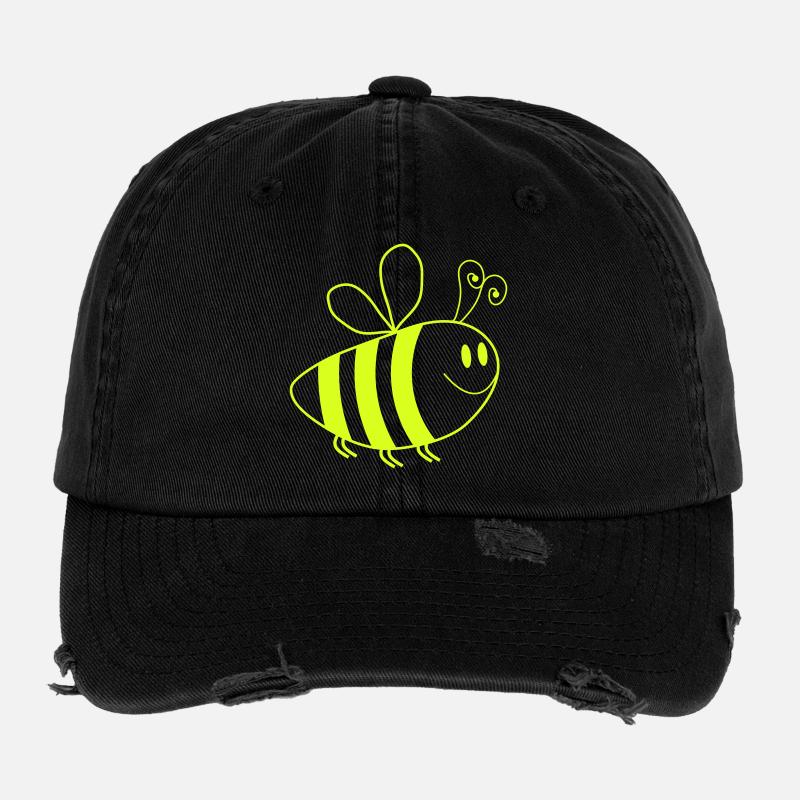 Abeille Dessin animé Casquette vintage effet usé Flexfit