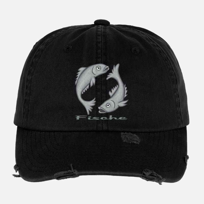 Zodiac sign Pisces Flexfit Vintage Destroyed Cap