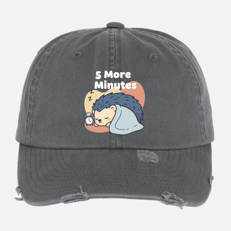 5 More Minutes Schlafender Igel Flexfit Vintage Destroyed Cap