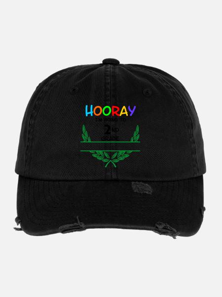 Hourra, je vais en CE1 - espace de noms** - Casquette vintage effet usé Flexfit - noir - Devant