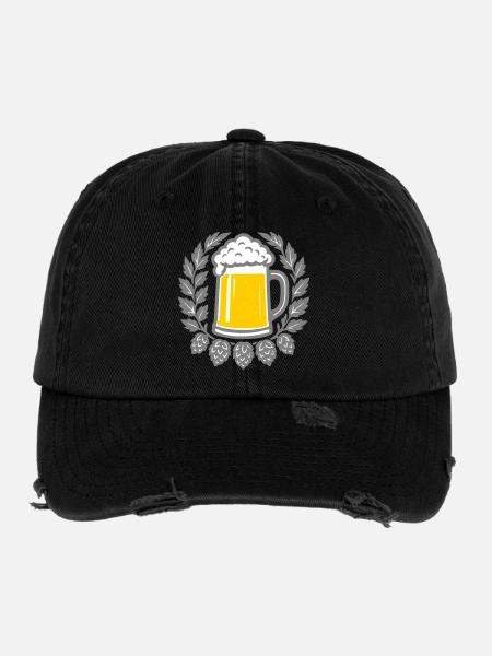 Bier - Flexfit Vintage Destroyed Cap - black - Front