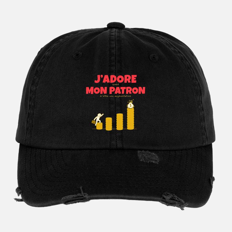 MON PATRON EST TOP QUAND.... Flexfit Vintage Destroyed Cap