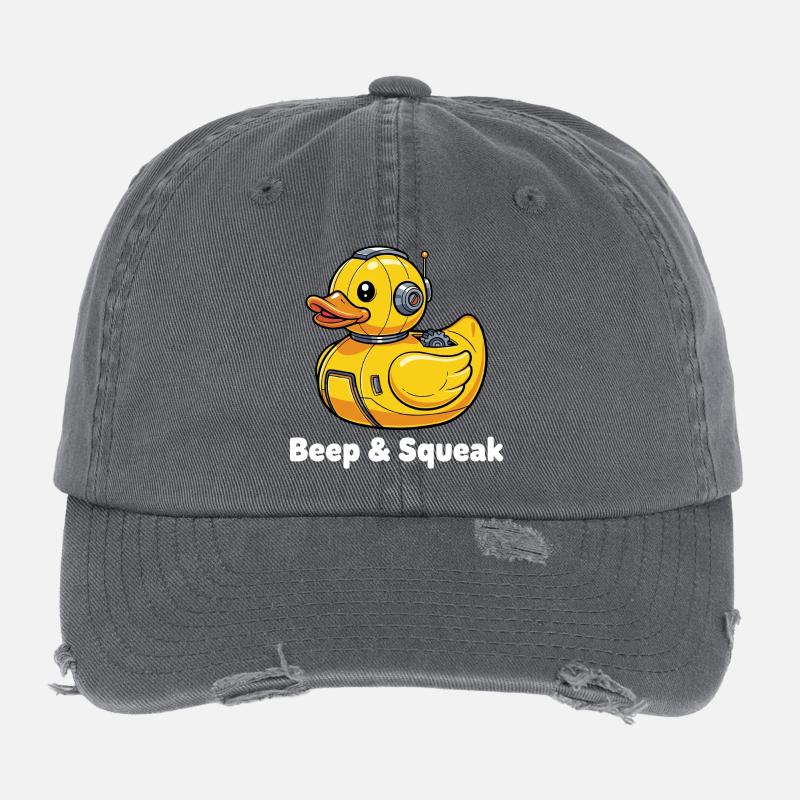 Beep & Squeak Robot Duck Flexfit Vintage Destroyed Cap