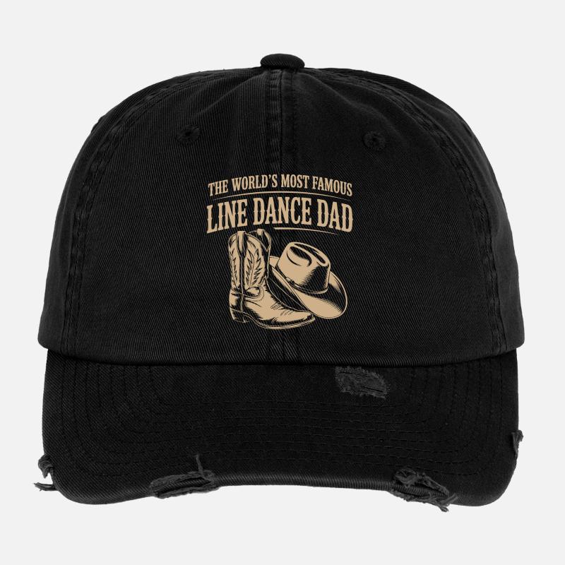 Line Dance Dad Cowboy Boots Flexfit Vintage Destroyed Cap